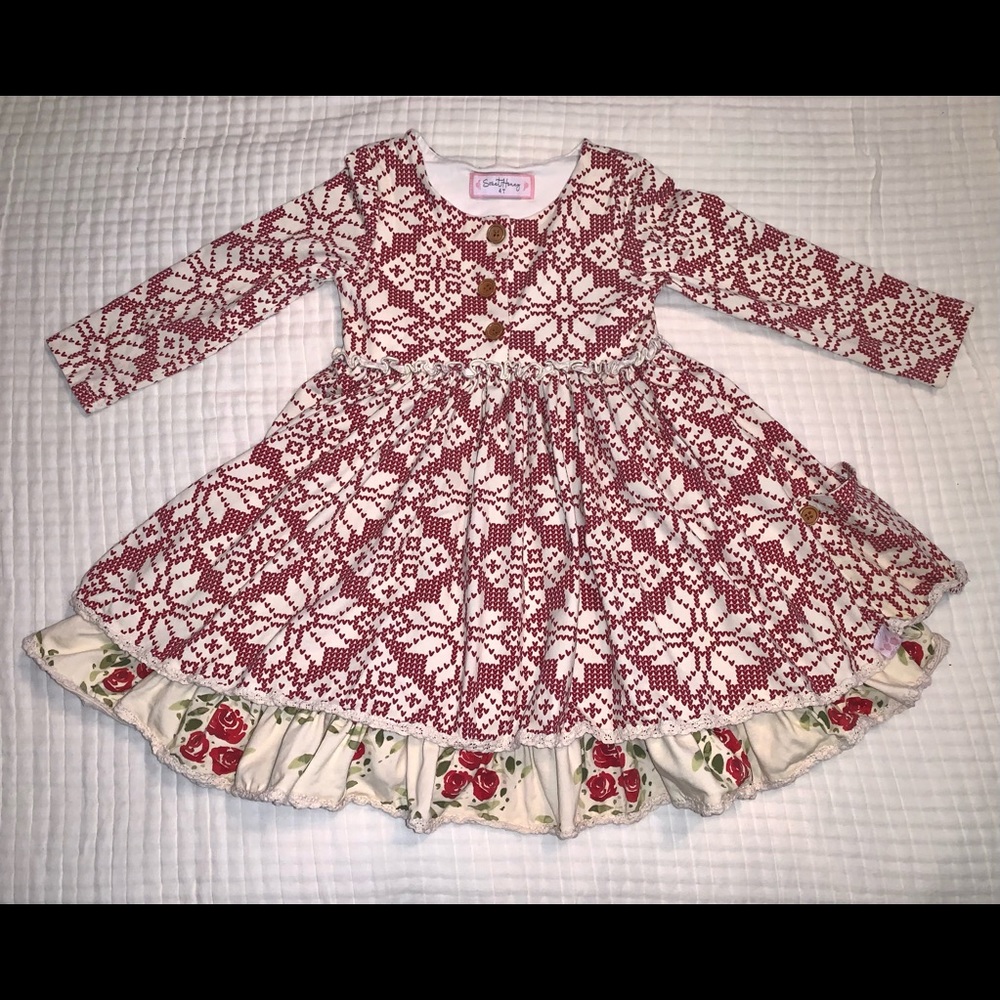 Sweethoney LS Prim Dress Holiday Floral